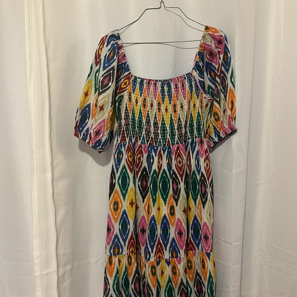 Thml Multicolored Patterned Midi Dress Size Small… - image 6